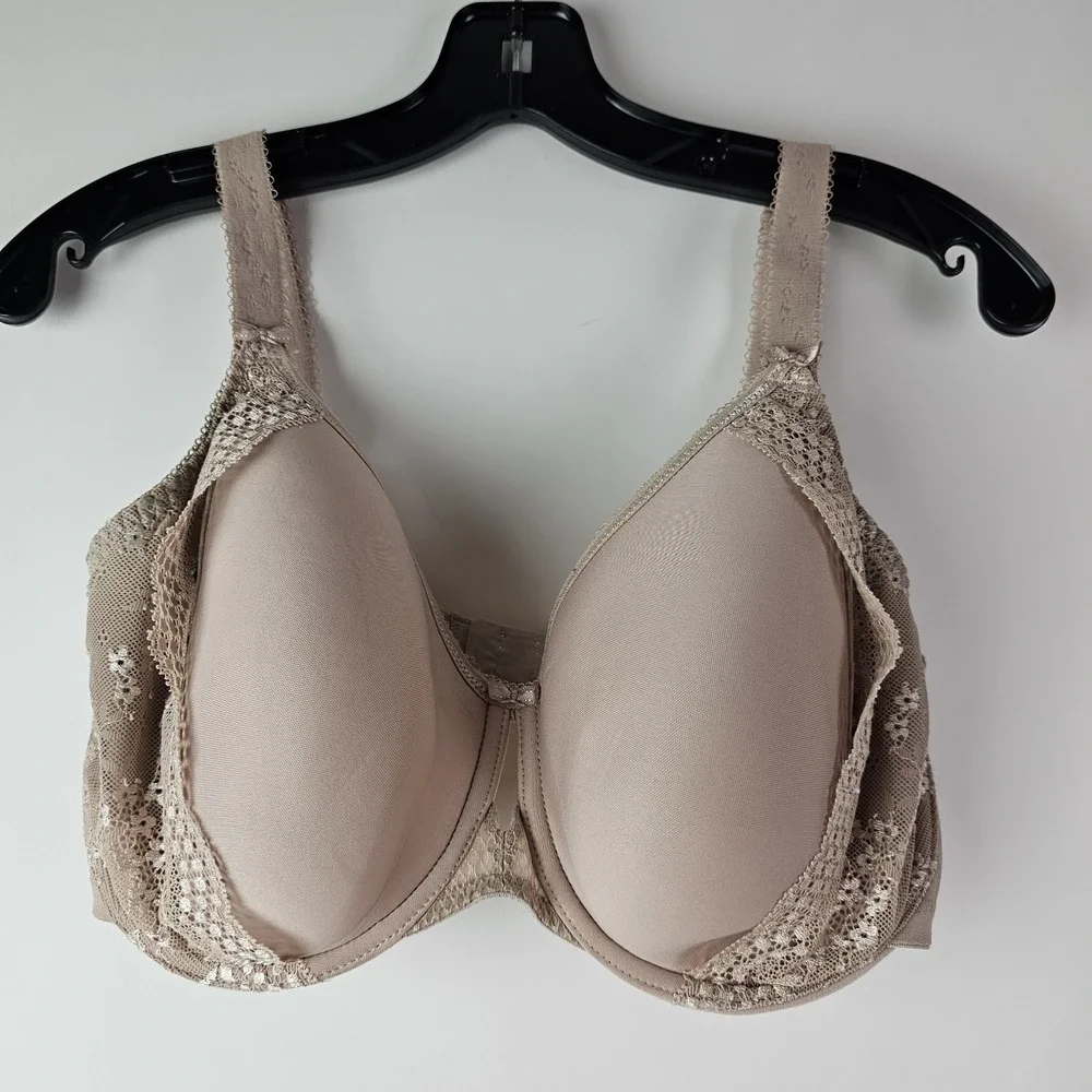 Elomi Bra Style 4383 Size 34I US Plus Full Figure Underwire Beige Lace Charley